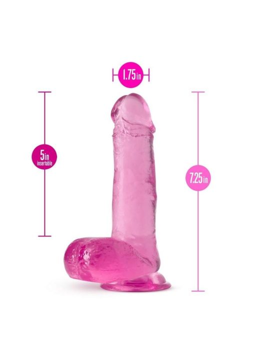 B Yours Plus Rock n` Roll Realistic Dildo with Balls 7.25in - Pink