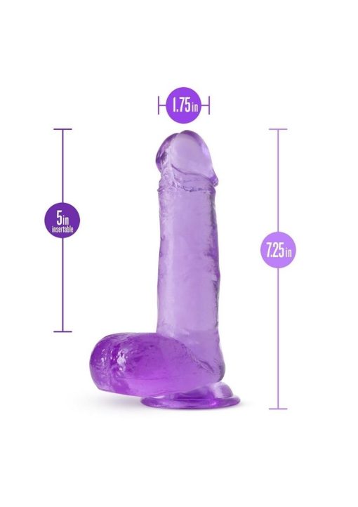 B Yours Plus Rock n` Roll Realistic Dildo with Balls 7.25in - Purple