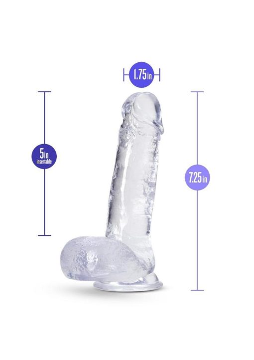 B Yours Plus Rock n` Roll Realistic Dildo with Balls 7.25in - Clear