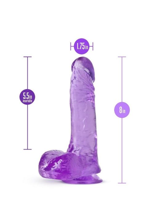 B Yours Plus Ram n` Jam Realistic Dildo with Balls 8in - Purple
