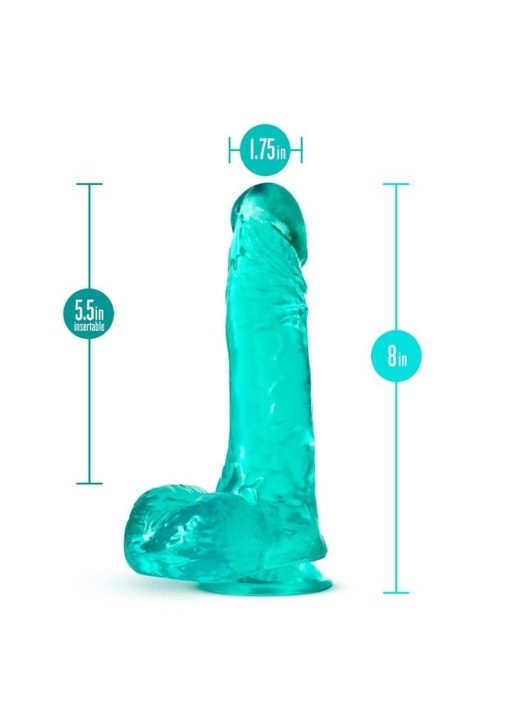 B Yours Plus Ram n` Jam Realistic Dildo with Balls 8in - Teal