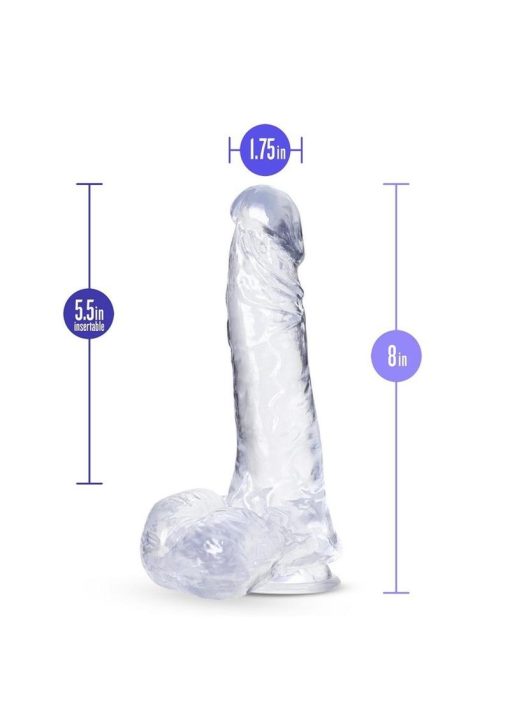 B Yours Plus Ram n` Jam Realistic Dildo with Balls 8in - Clear