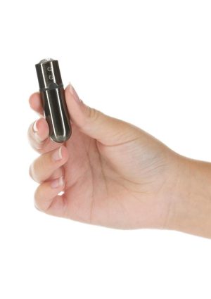 PowerBullet First Class Rechargeable Mini Bullet with Crystal - Gun Metal