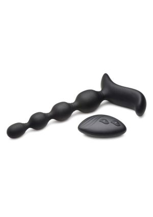 Zeus Shock Beads 80X Vibrating and E-Stim Rechargeable Silicone Anal Beads with Remote Control