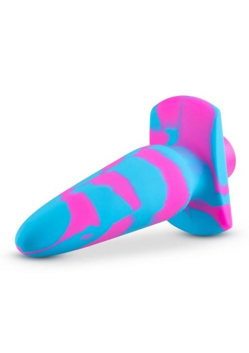 Avant Vibrotize Rechargeable Silicone Anal Plug - Fuchsia/Turquoise