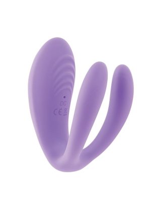 Petite Tickler Rechargeable Silicone Triple Stimulating Mini Vibrator with Remote Control - Lavender