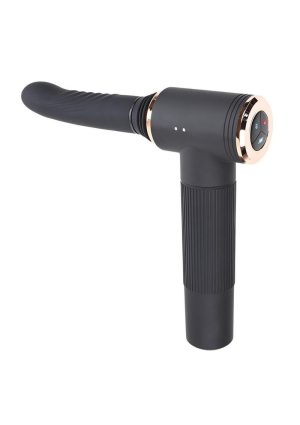 Too Hot to Handle Rechargeable Silicone Thrusting Vibrator with Suction Cup - Black