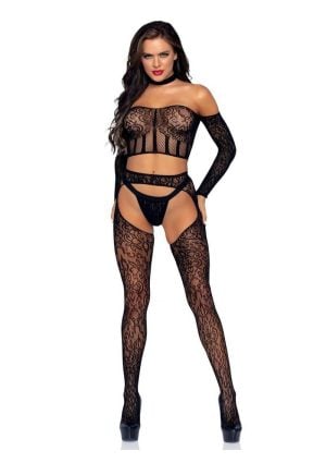 and G-String (3 Piece) - OS - Black