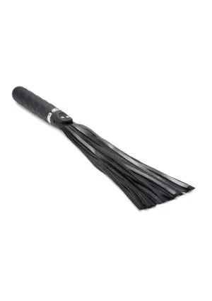 Master Series Vibra-Lasher 9X Vibrating Silicone Dildo Flogger - Black