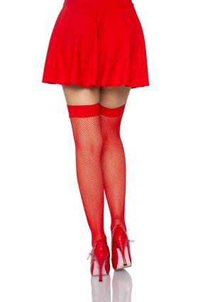 Leg Avenue Nylon Fishnet Stocking - OS - Red