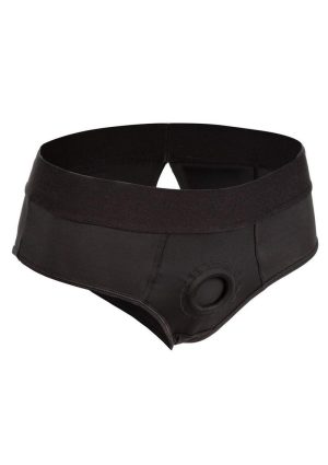 Her Royal Harness Backless Brief - Large/XLarge - Black