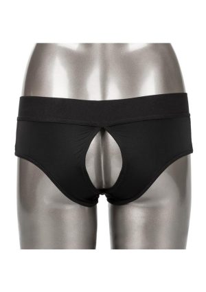 Her Royal Harness Backless Brief - Large/XLarge - Black