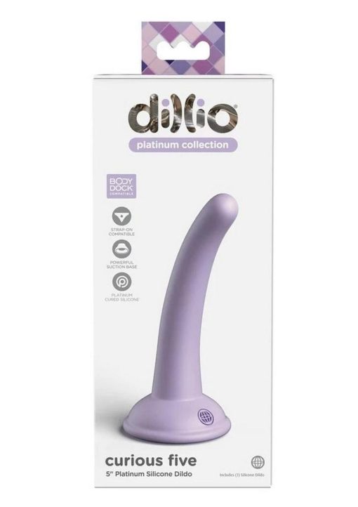 Dillio Platinum Curious Five Silicone Dildo 5in - Lavender
