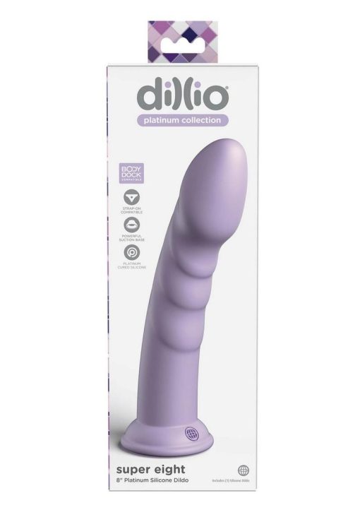 Dillio Platinum Super Eight Silicone Dildo 8in - Lavender