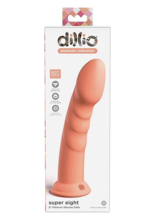 Dillio Platinum Super Eight Silicone Dildo 8in - Orange