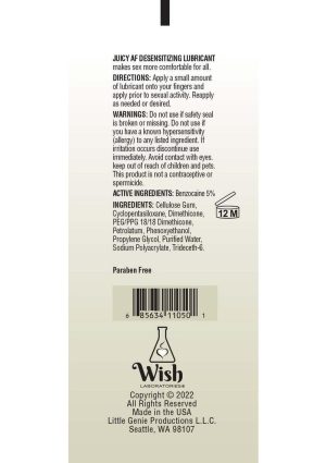 Juicy AF Desensitizing Water Based Lubricant Gel 4oz