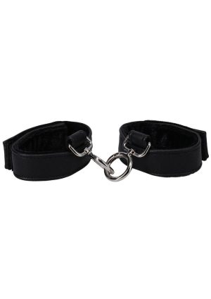 In a Bag Vegan Leather Handcuffs - Black