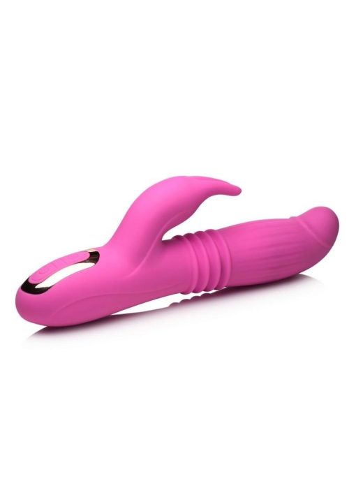 Inmi Lil` Swell 35X Thrusting and Swelling Rechargeable Silicone Rabbit Vibrator - Pink