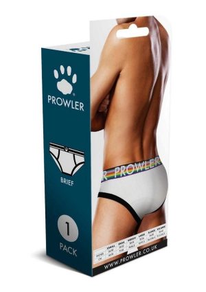Prowler White Oversized Paw Brief - Medium - White/Rainbow