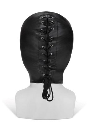 ME YOU US Hood with Eyes PU Leather Bondage Hood - Black