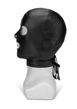 ME YOU US Hood with Eyes Nose Mouth PU Leather Bondage Hood - Black