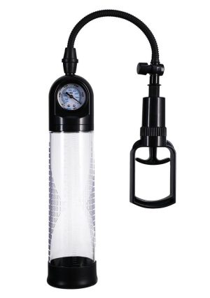 Rock Solid Boost It Penis Pump with Gauge - Black/Clear