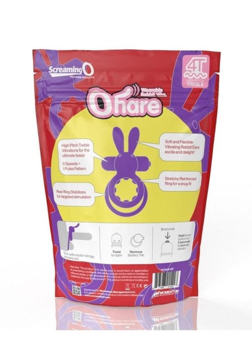Screaming O 4T Ohare Vibrating Cock Ring - Grape