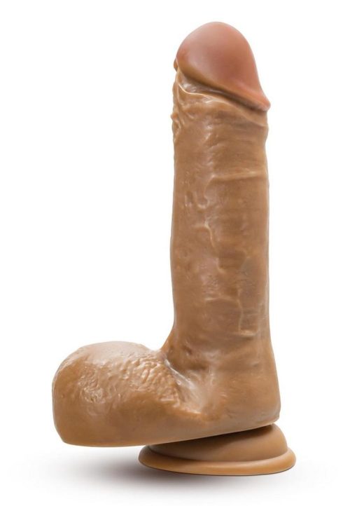 Dr. Skin Silver Collection Dr. Paul Dildo with Balls and Suction Cup 7.25in - Caramel