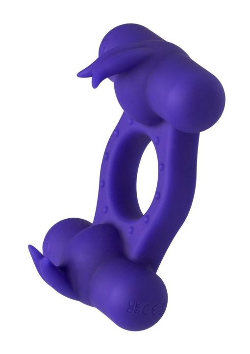 Couple`s Enhancers Silicone Rechargeable Triple Orgasm Enhancer - Purple