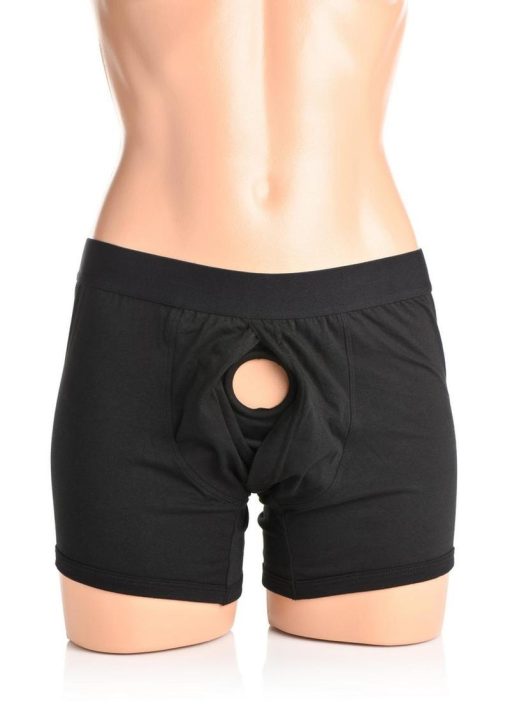 Strap U Incognito Boxer Harness with Hidden O-Ring - Medium/Large - Black