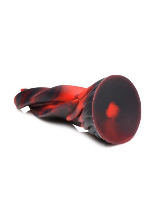 Creature Cocks Hell Kiss Twisted Tongues Silicone Dildo - Red/Black