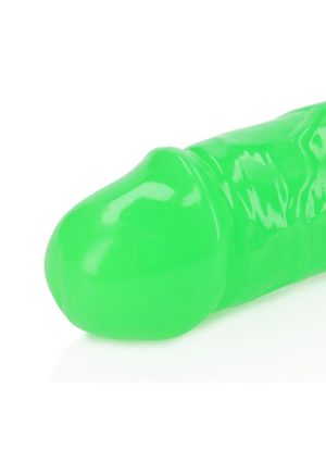 RealRock Double Dong Glow in the Dark Dildo 15in - Green