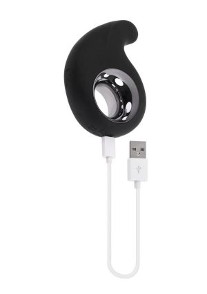 Playboy Ring my Bell Rechargeable Silicone Clitoral Vibrator - Black