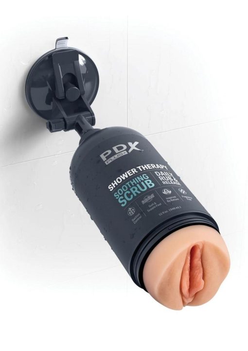PDX Plus Shower Therapy Soothing Scrub Discreet Stroker - Vanilla