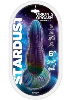 Stardust Orion`s Orgasm Silicone Dildo with Suction Cup 6in - Multicolor