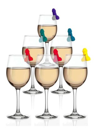 Candyprints Super Fun Penis Cocktail Markers (6 per Set) - Assorted Colors