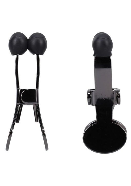Merci Nippers Stainless Steel Nipple Clamps with Silicone Tip - Black