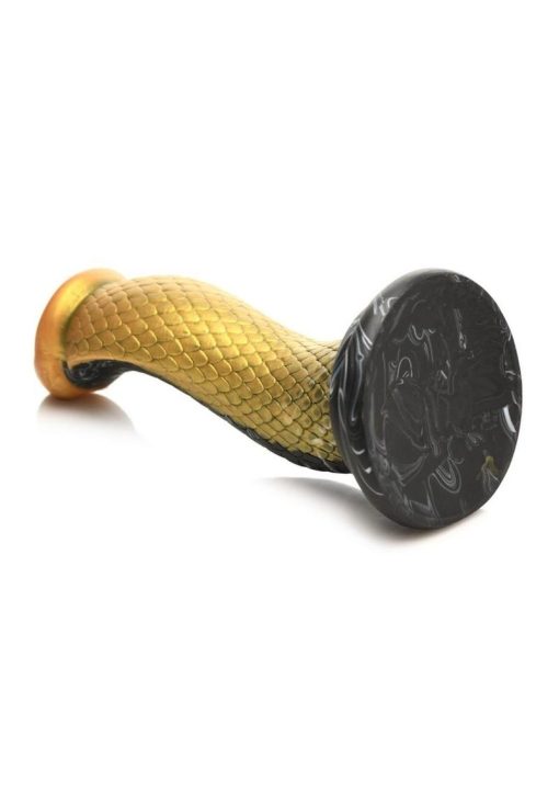 Creature Cocks Golden Mamba Silicone Dildo - Gold/Black