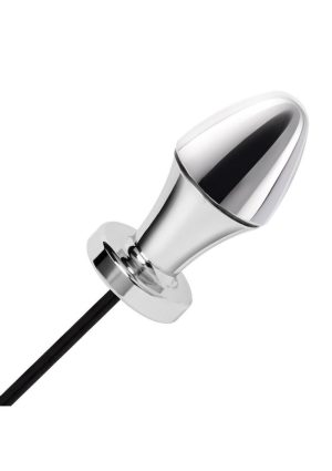 Lux Fetish Electro Sex Shock Butt Plug with Wired Remote Control - Black