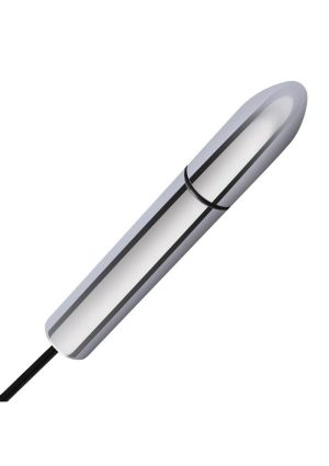 Lux Fetish Electro Sex Shock Wand with Wired Remote Control - Silver/Black