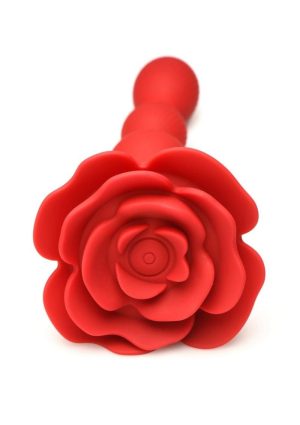 Bloomgasm Rose Twirl Rechargeable Silicone Rotating Anal Beads - Red