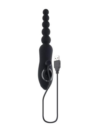 Playboy Let it Bead Rechargeable Silicone Anal Beads - Black