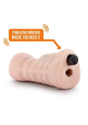 EnLust Nicole Dual End Vibrating Stroker - Mouth - Vanilla
