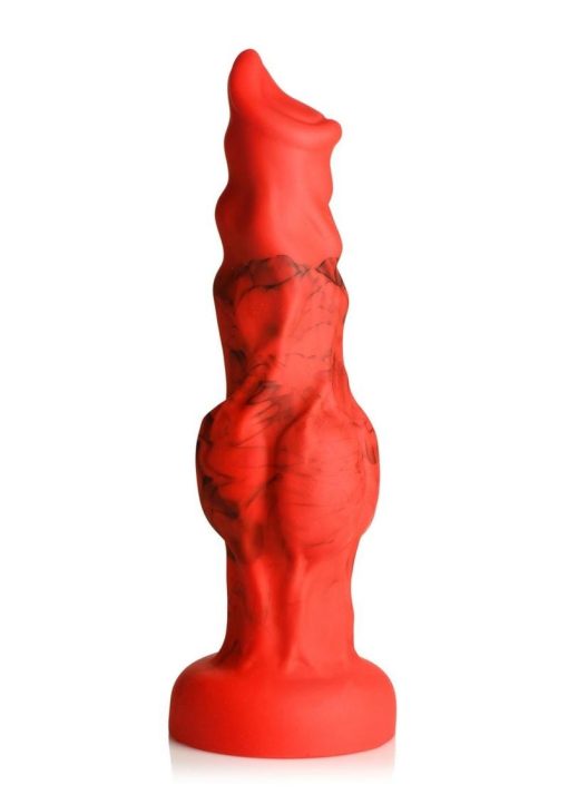 Creature Cocks Fire Hound Silicone Dildo - Medium - Red/Black