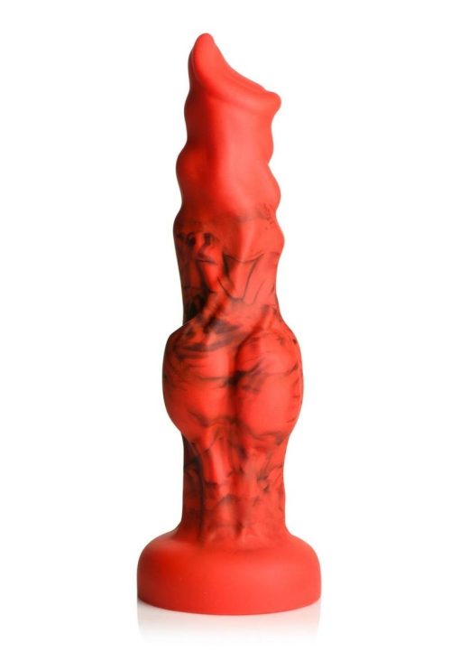 Creature Cocks Fire Hound Silicone Dildo - Small - Red/Black