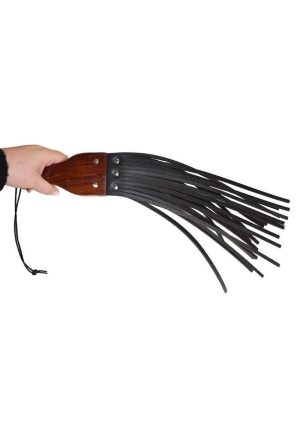 Prowler RED Leather and Wood Fringe Paddle - Black/Brown