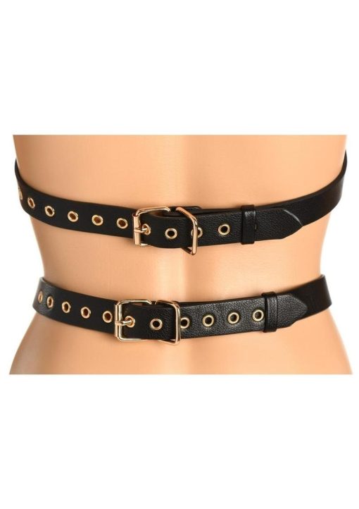 Master Series Harness with Restraints - Black/Gold