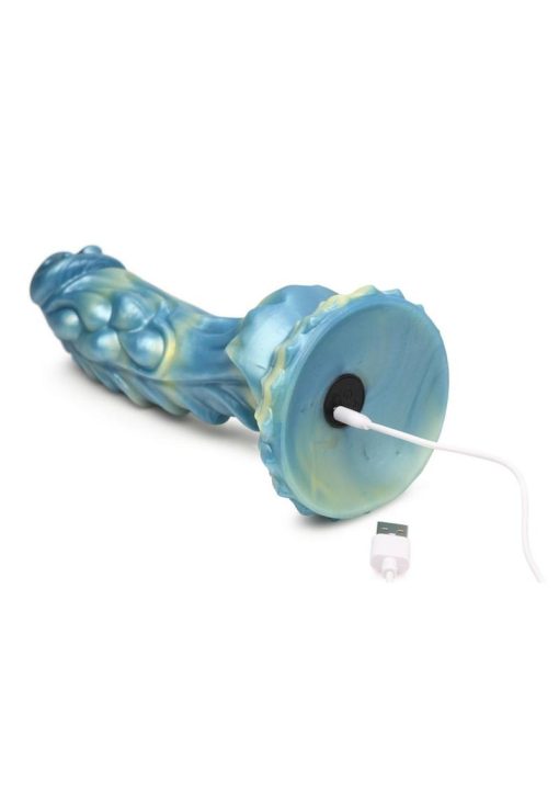 Creature Cocks Sea Stallion Silicone Rechargeable Dildo with Remote Control - Blue/Yellow