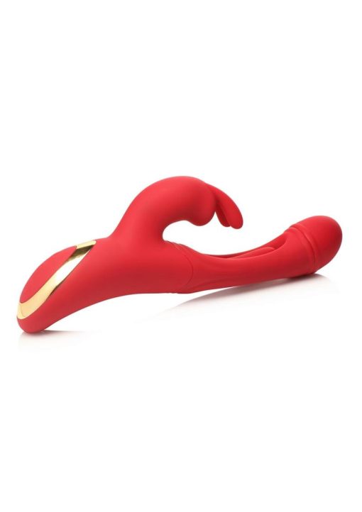 Inmi Rabbit Flick Flicking Silicone Rabbit Vibrator - Red