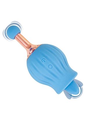 Clit-Tastic Rose Bud Rechargeable Silicone Clitoral Stimulator - Blue